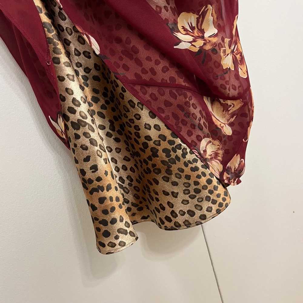 Vintage Valentino floral cheetah slip dress - image 7