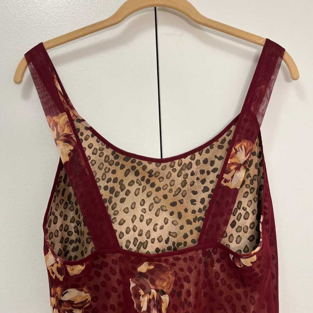 Vintage Valentino floral cheetah slip dress - image 9