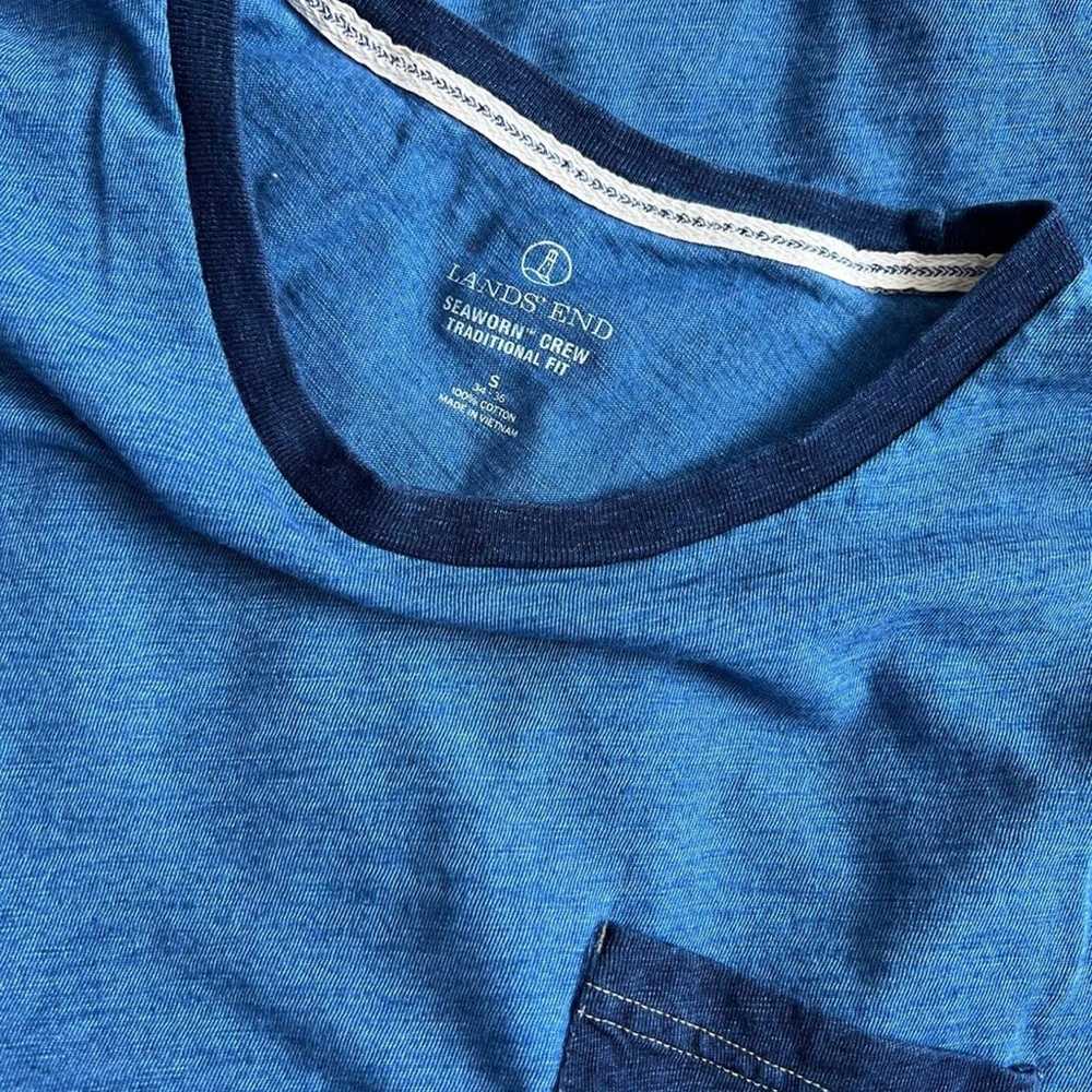 Lands' End "seaworn crew" blue t shirt in men's s… - image 4
