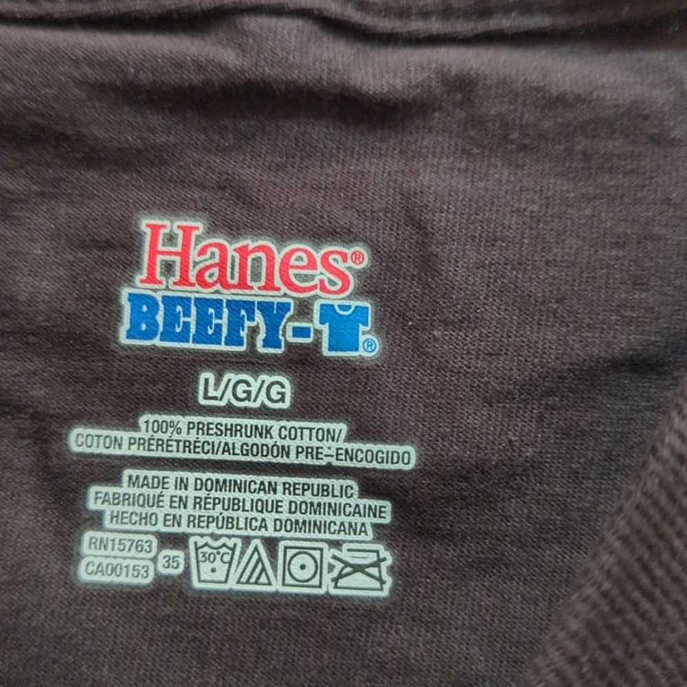 Hanes Beefy Men's Black Large Short Sleeve Double… - image 3