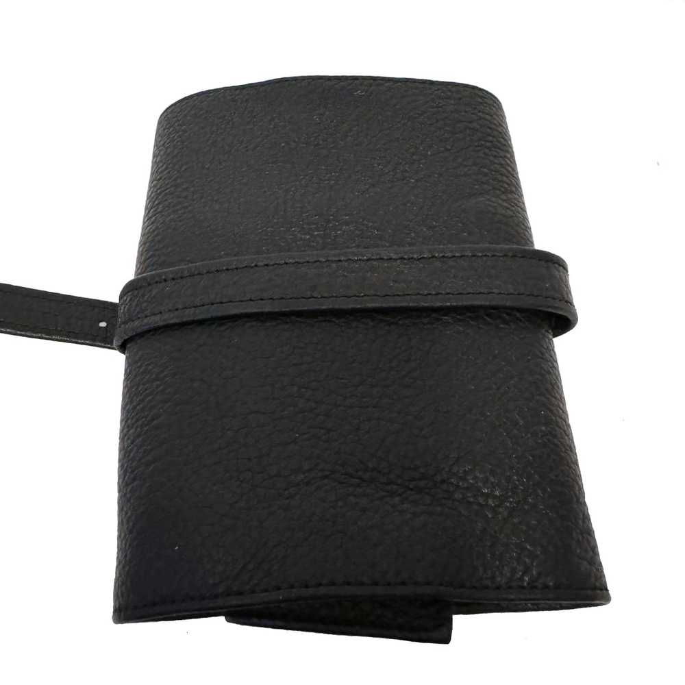 Gucci GUCCI Black Leather Jewelry Roll - image 5