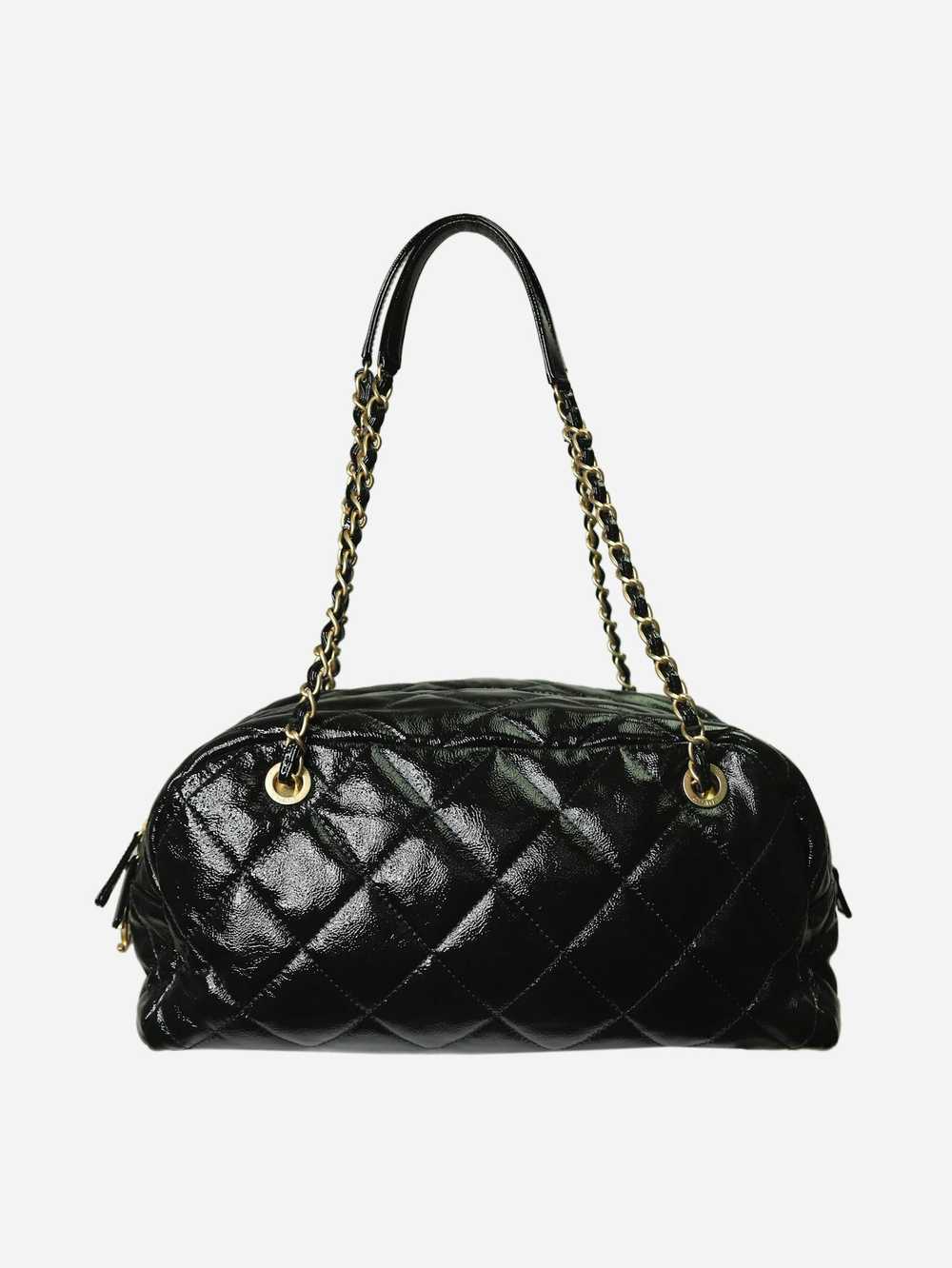 Chanel Black 2020 patent leather bowling bag - image 1