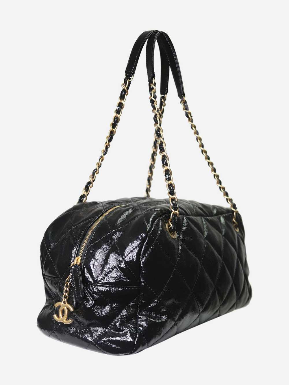 Chanel Black 2020 patent leather bowling bag - image 2