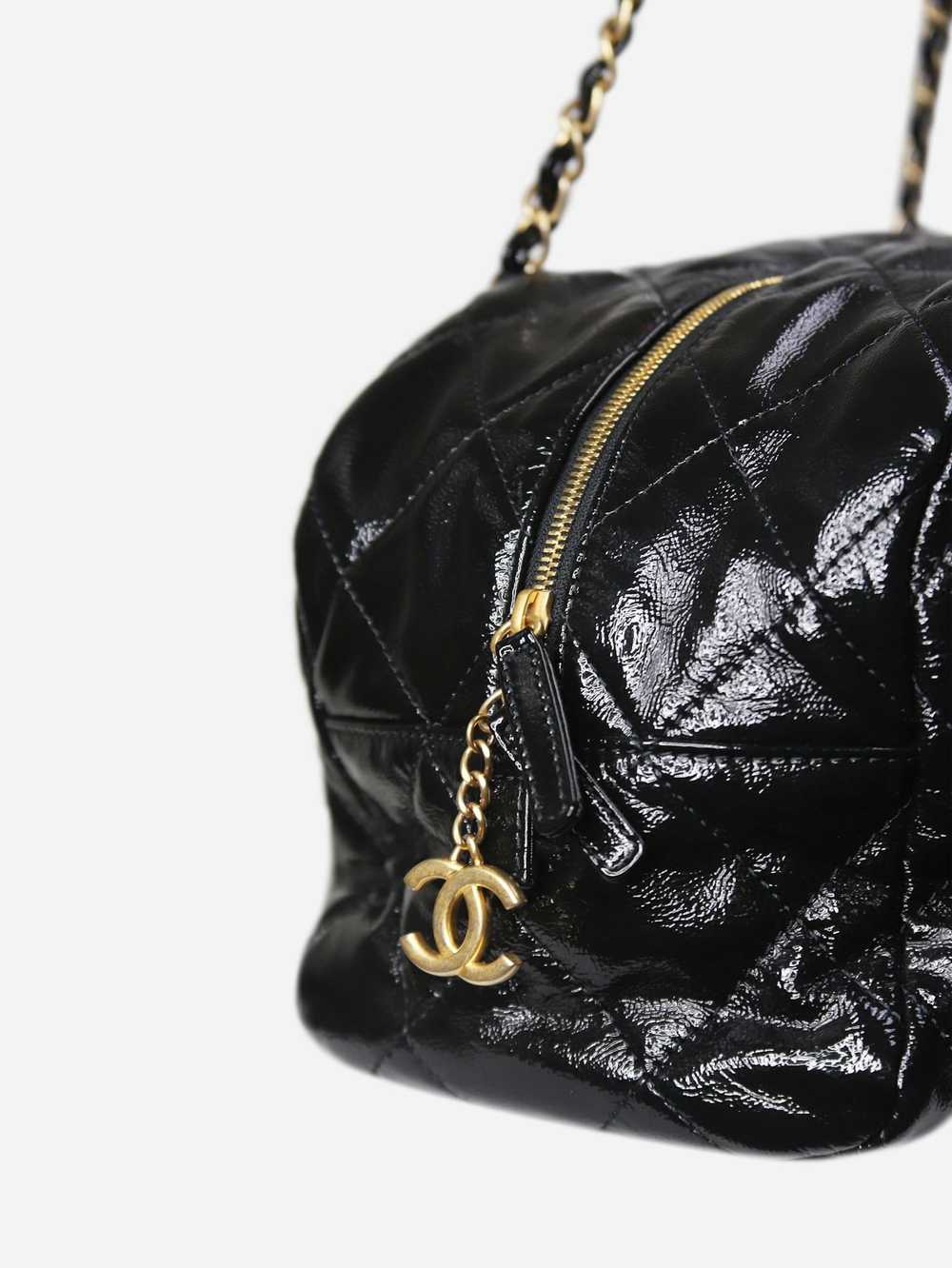 Chanel Black 2020 patent leather bowling bag - image 3