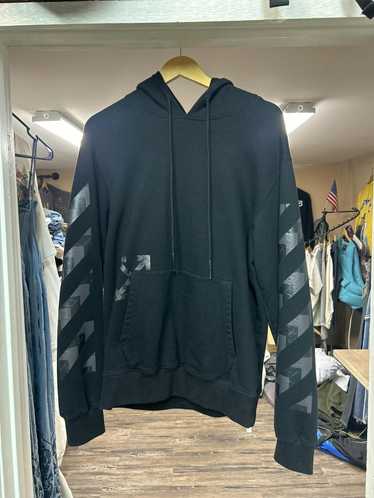 Off-White Black and Grey Off-White Print Hoodie
