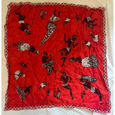 Other Africa Dances Scarf by Rhodia, Red 26" x 26" - image 1