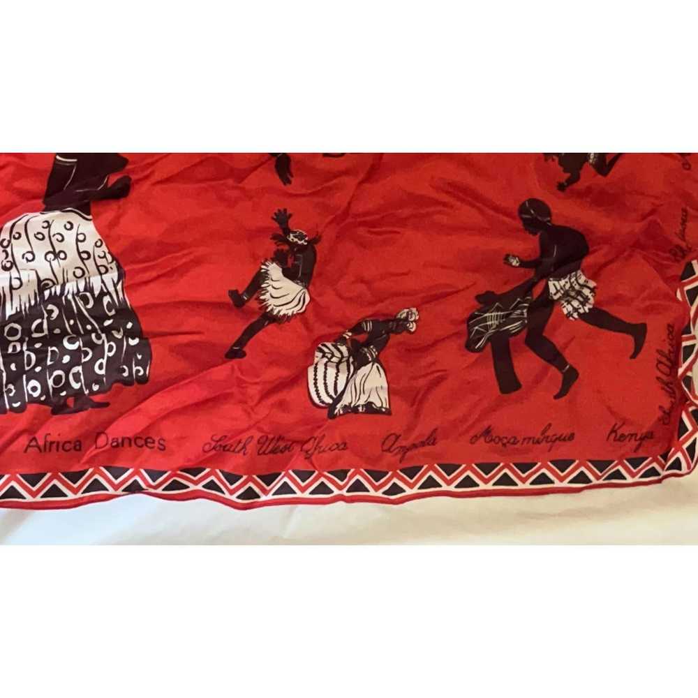 Other Africa Dances Scarf by Rhodia, Red 26" x 26" - image 4