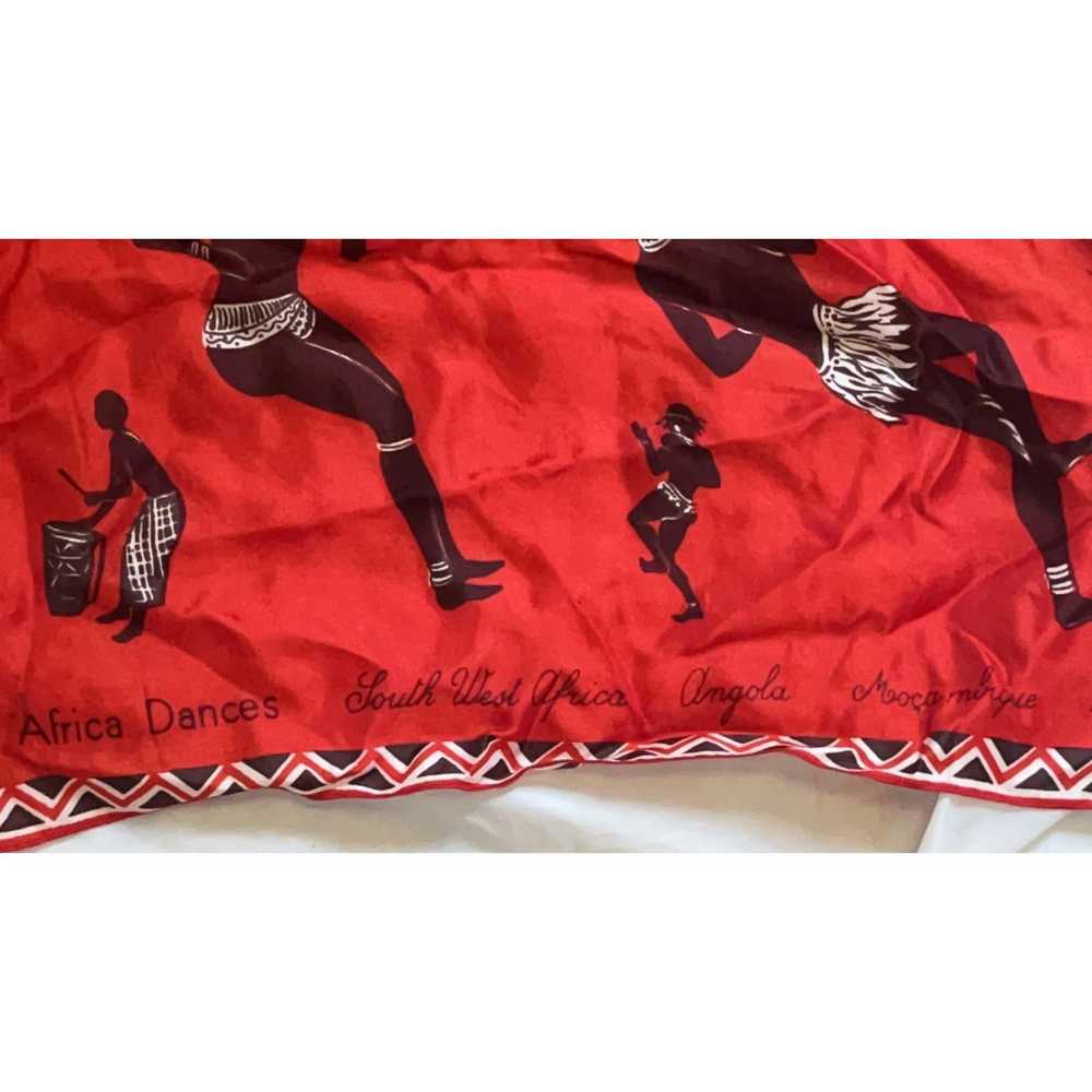 Other Africa Dances Scarf by Rhodia, Red 26" x 26" - image 6