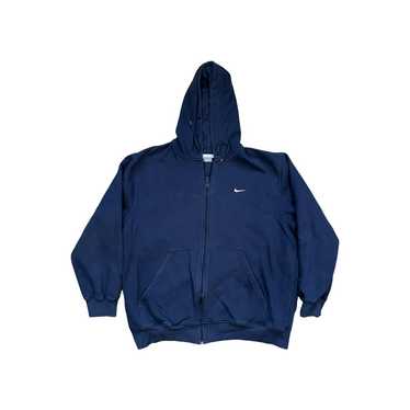 Nike × Vintage Navy blue nike full zip hoodie - image 1
