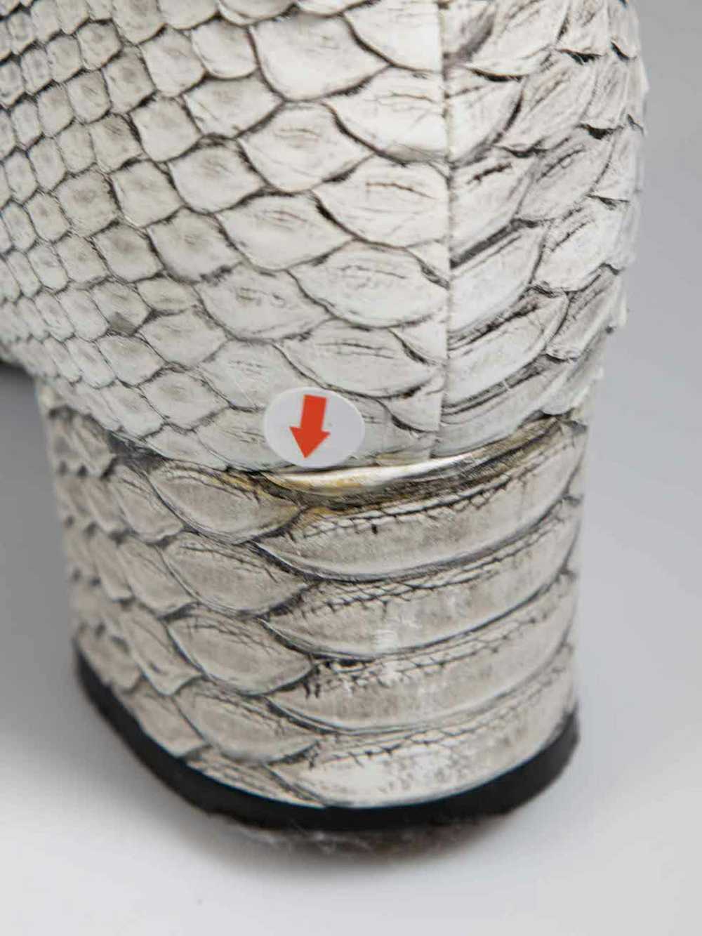 Sergio Rossi Grey Python Knee High Boots - image 5