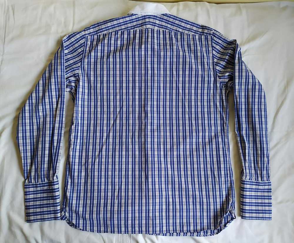 Aquascutum × Luxury Blue and white tatran shirt s… - image 3