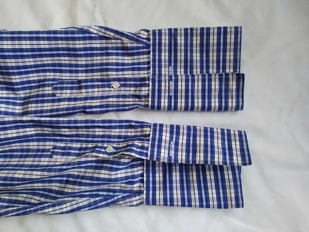 Aquascutum × Luxury Blue and white tatran shirt s… - image 7