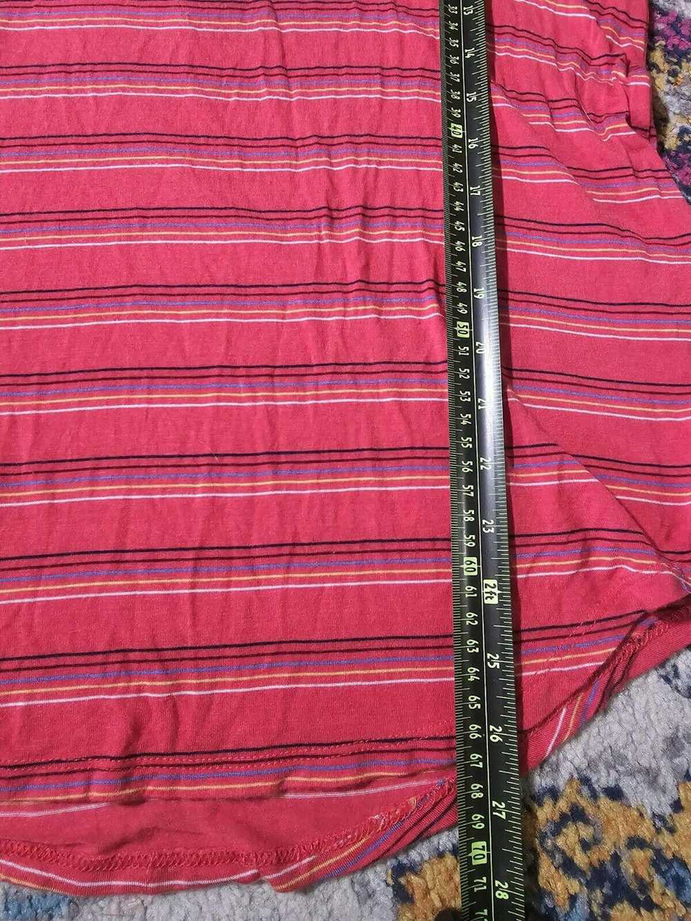 Designer SO favorite v-neck red striped LARGE SEE… - image 5