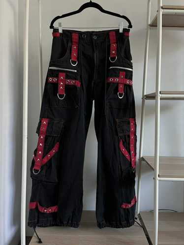 VINTAGE TRIPP NYC Black Pink Ribbon Corset Bondage Pants SIZE 9 Hot Topic  Chains
