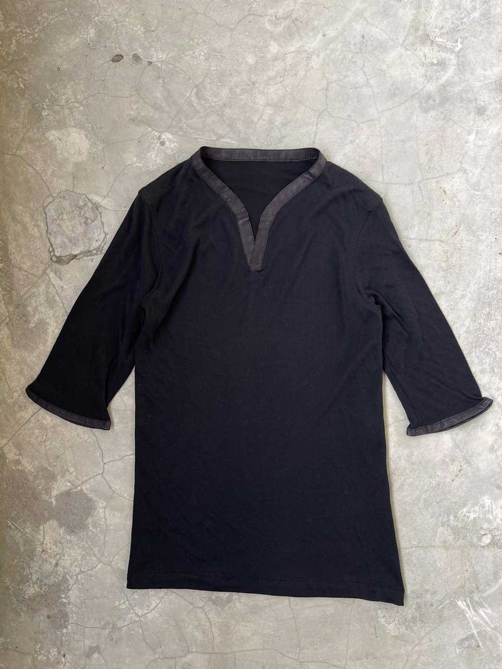 Giorgio Brato Giorgio Brato V Neck Leather Tee - image 1