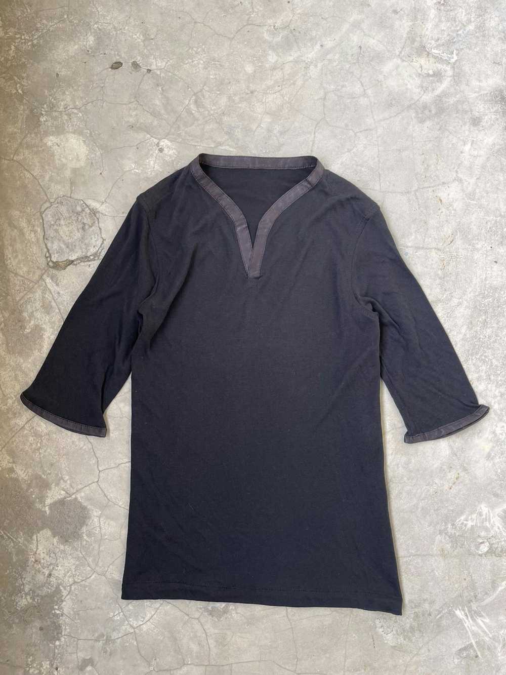 Giorgio Brato Giorgio Brato V Neck Leather Tee - image 2