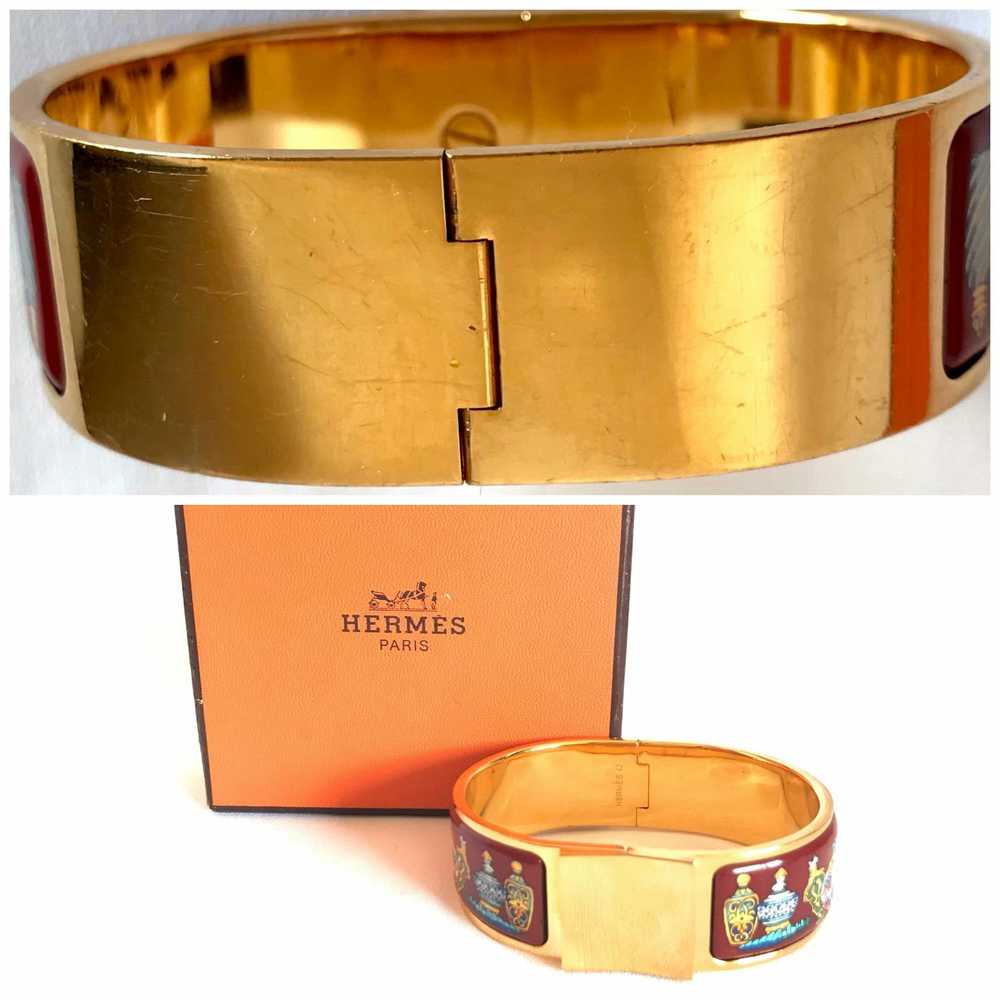 Hermes Vintage Hermes cloisonne enamel bangle, pe… - image 6