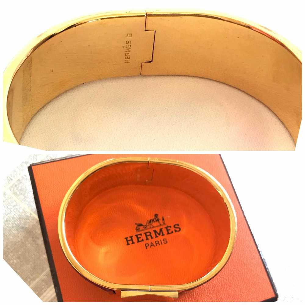 Hermes Vintage Hermes cloisonne enamel bangle, pe… - image 7