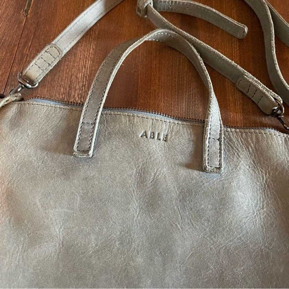 Able Crossbody Tote Bag Purse leather zip - image 2