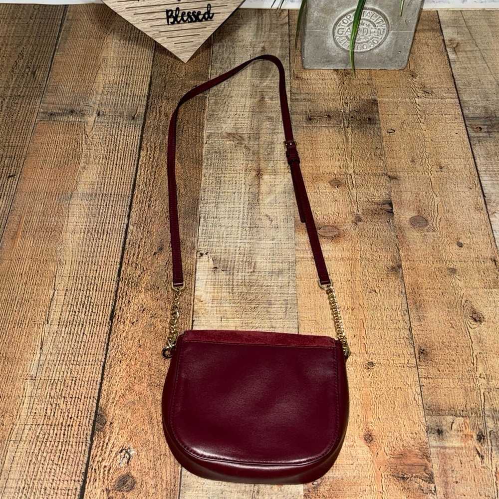 MICHAEL KORS Leather and Suede Saddle Bag- Oxbloo… - image 2