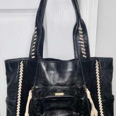 MUXO Camilla Alves Purse Leather Bag BLACK Ecru B… - image 1