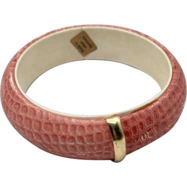 Vintage West Germany Faux Leather Bangle Bracelet… - image 1