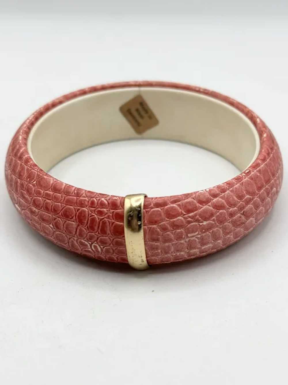 Vintage West Germany Faux Leather Bangle Bracelet… - image 2