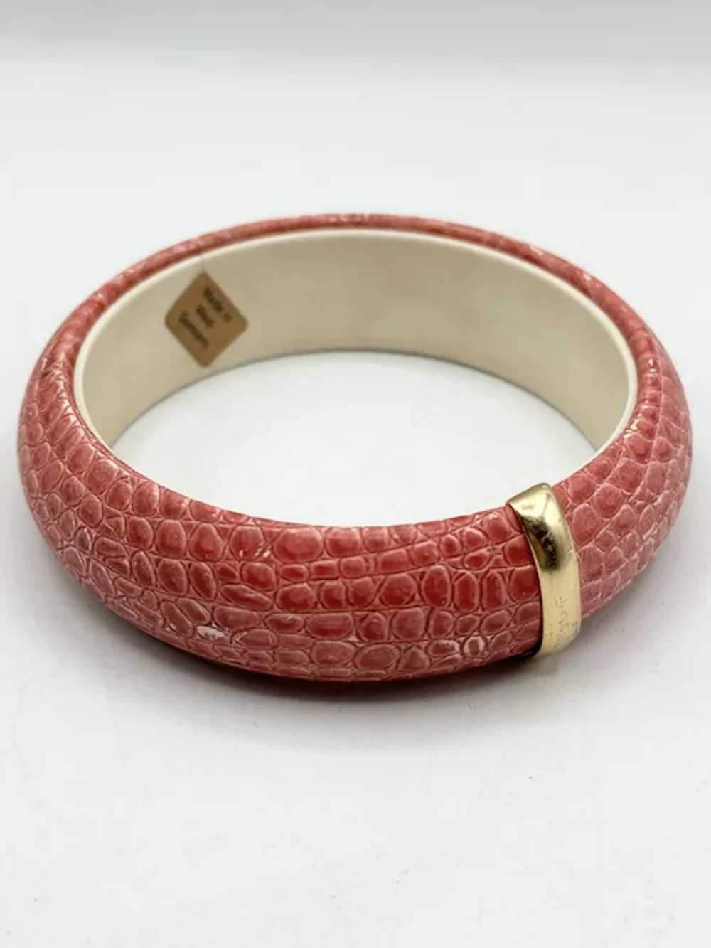 Vintage West Germany Faux Leather Bangle Bracelet… - image 3