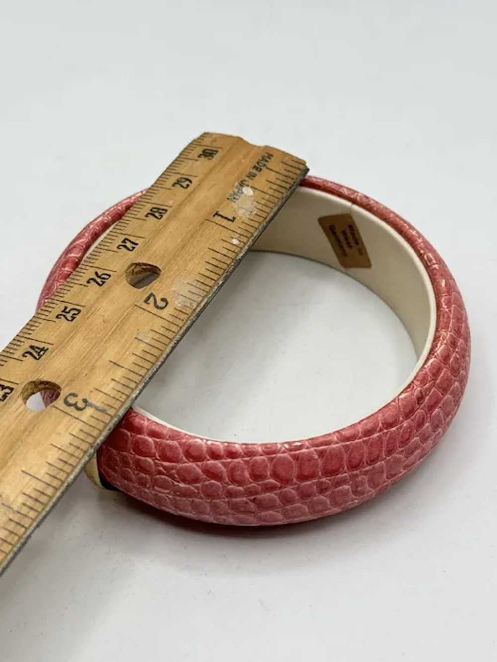Vintage West Germany Faux Leather Bangle Bracelet… - image 4