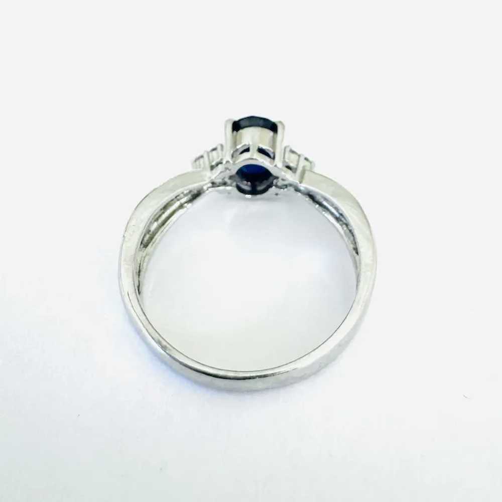 Vintage 1990s Natural Sapphire & Diamond Solid PT… - image 4