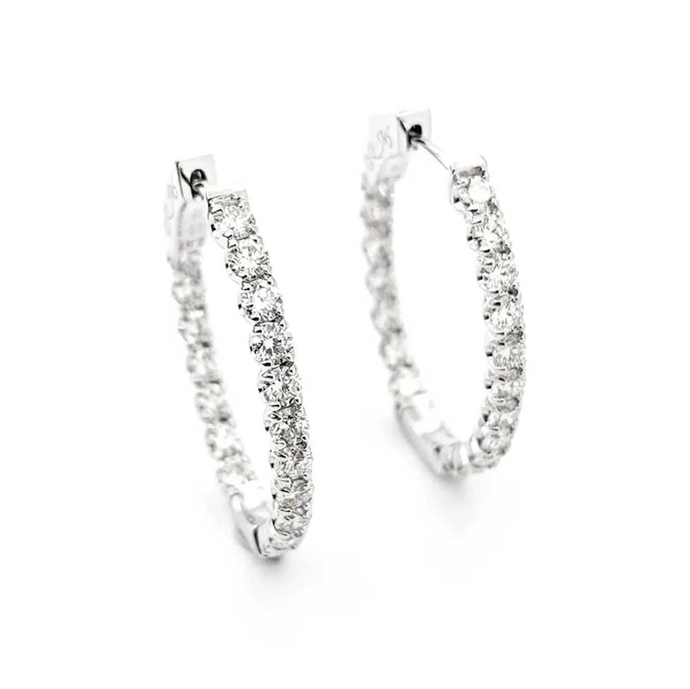 2.87ctw Inside/Outside Diamond Fashion Hoop Earri… - image 5