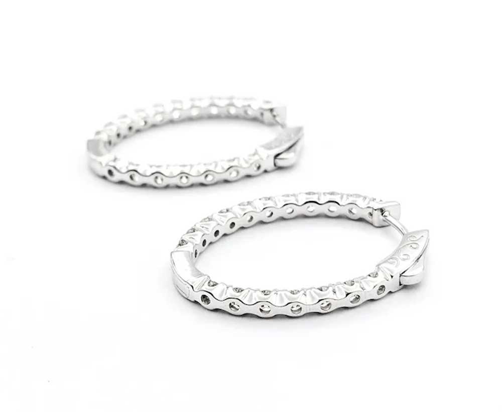 2.87ctw Inside/Outside Diamond Fashion Hoop Earri… - image 9