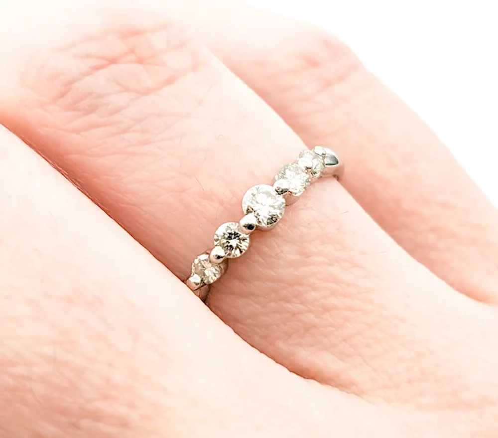 Diamond 5-stone Design Ring In platinum - image 3