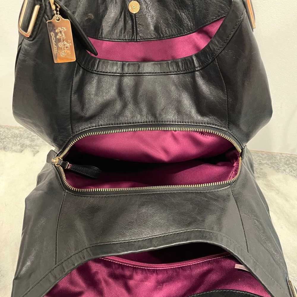 black Leather coach purse - image 2