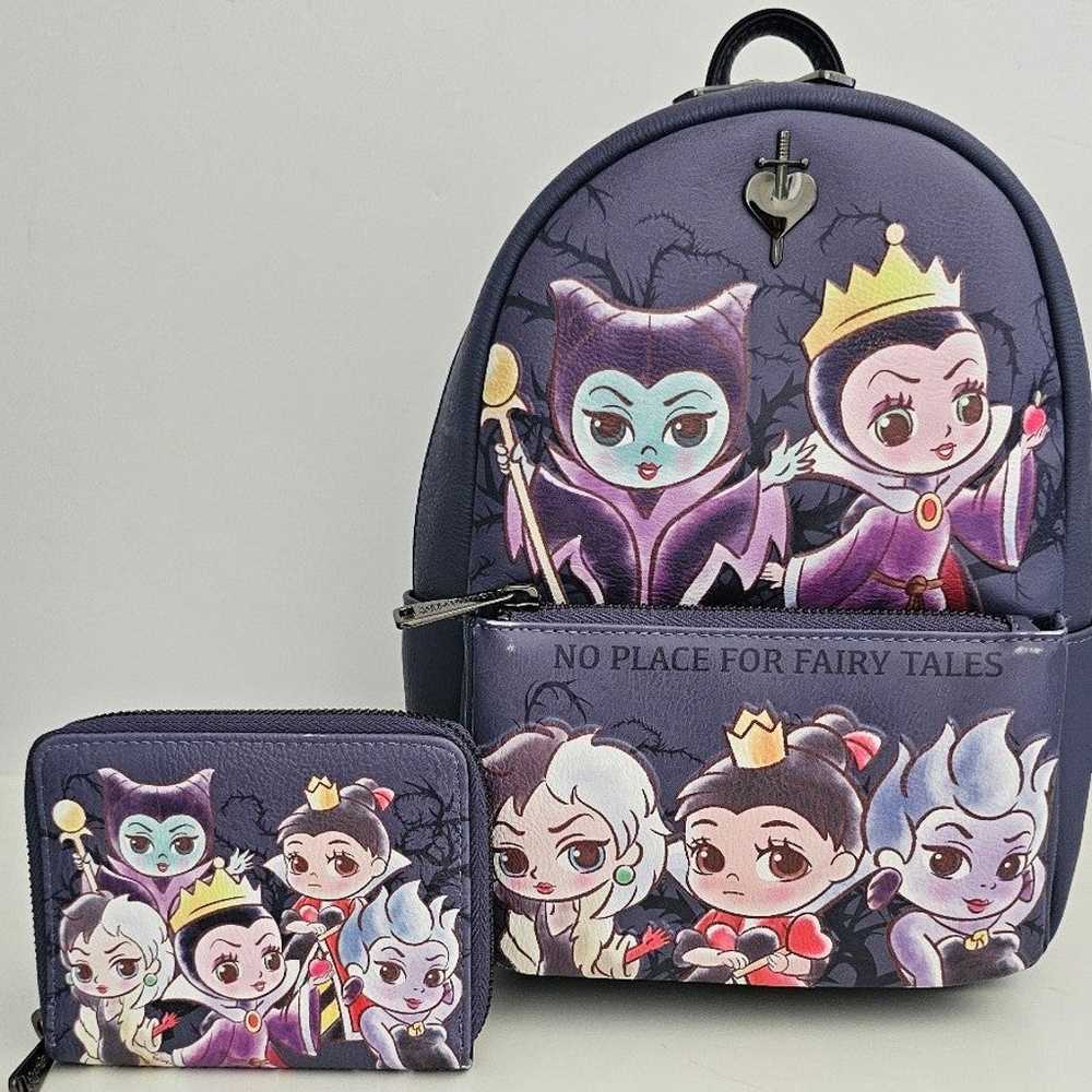 Disney villians chibi loungefly backpack with mat… - image 1