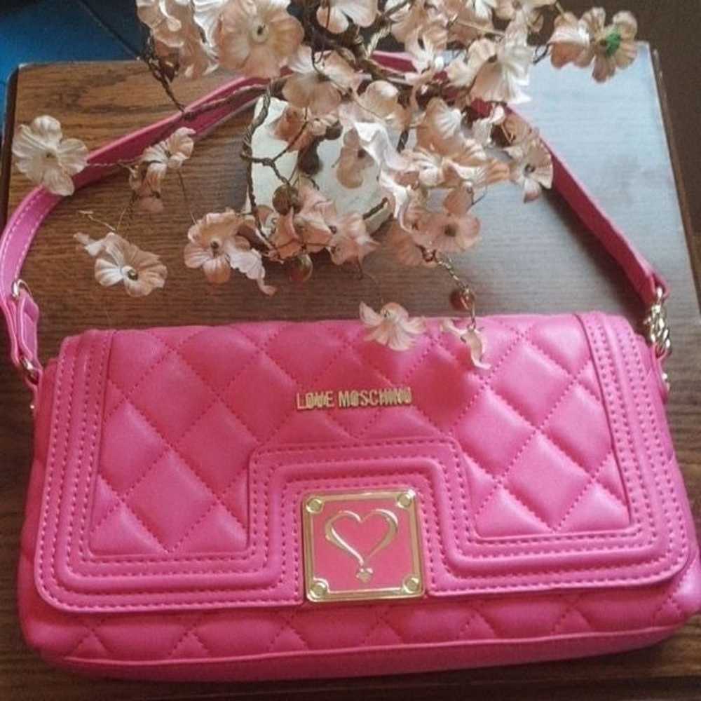 NWOT 100% AUTHENTIC LOVE MOSCHINO SMALL PINK QUIL… - image 2