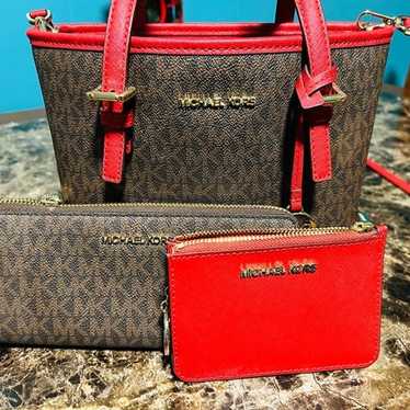 Michael Kors purse and wallet set - image 1