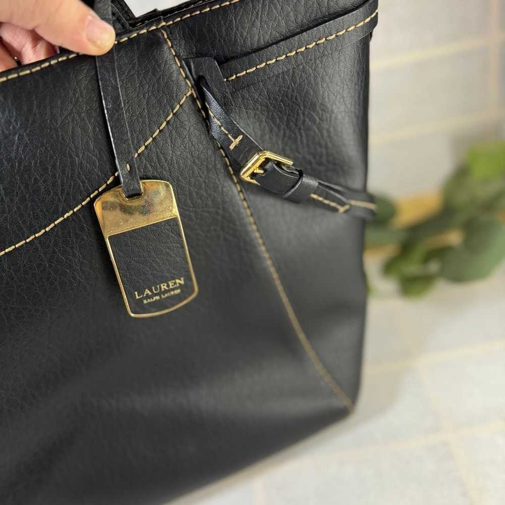 RALPH LAUREN black leather sheldon tote handbag - image 6
