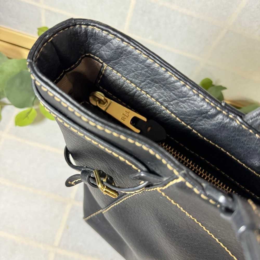 RALPH LAUREN black leather sheldon tote handbag - image 7