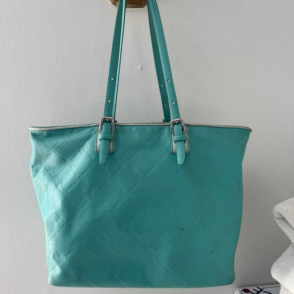 Longchamp Lm Cuir Large Tote Lagoon Blue Bag Leat… - image 3