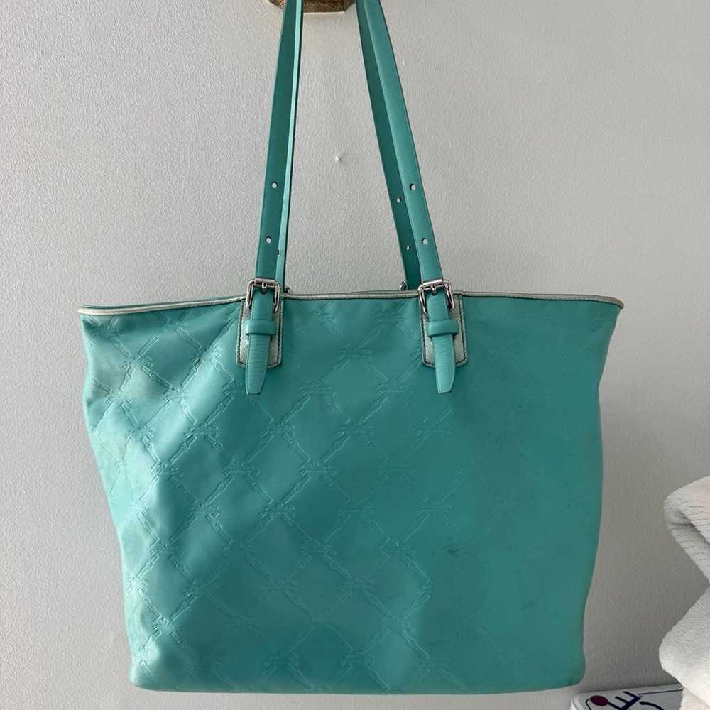 Longchamp Lm Cuir Large Tote Lagoon Blue Bag Leat… - image 5