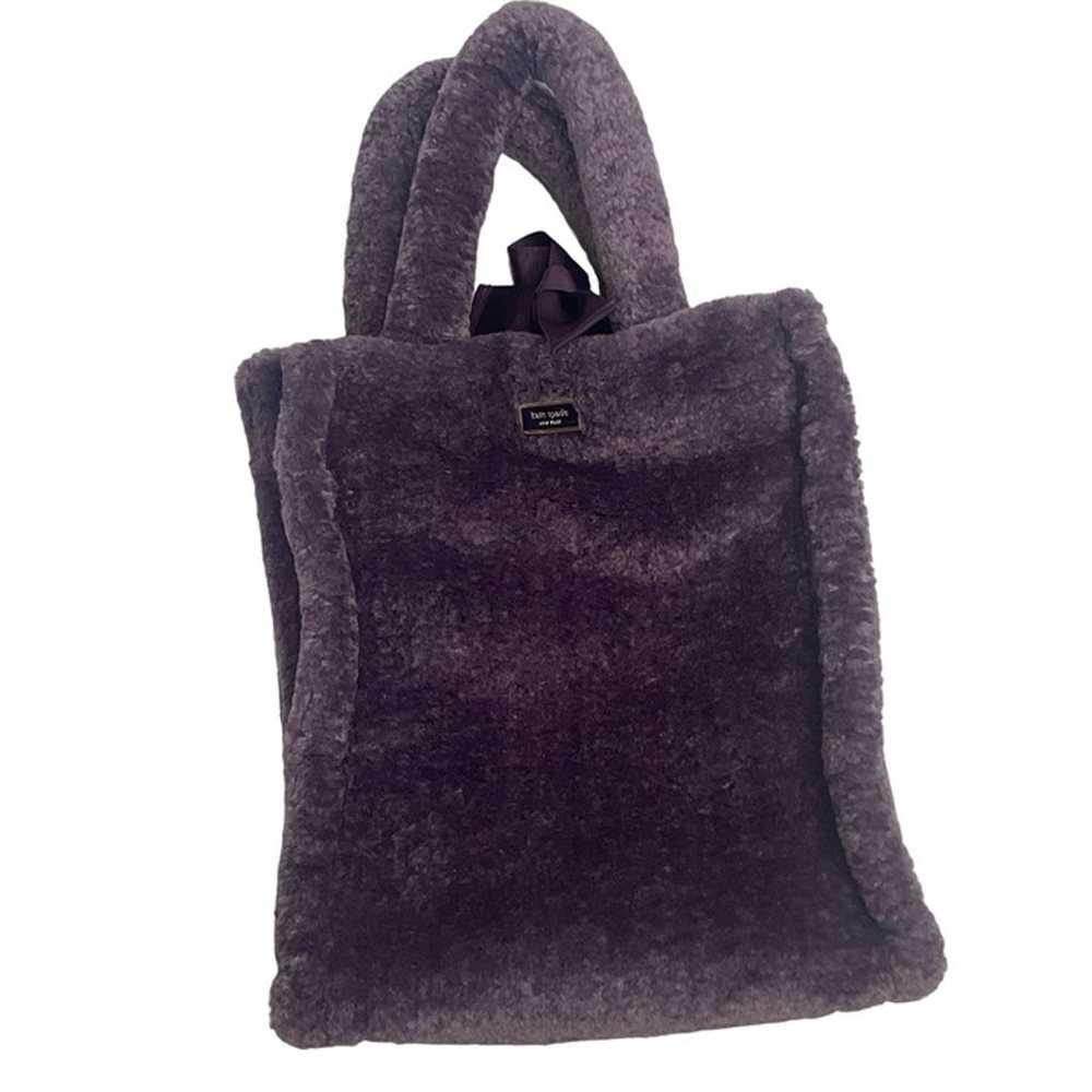 Kate Spade Teddy Plush Shoulder Bag Dark Purple - image 4