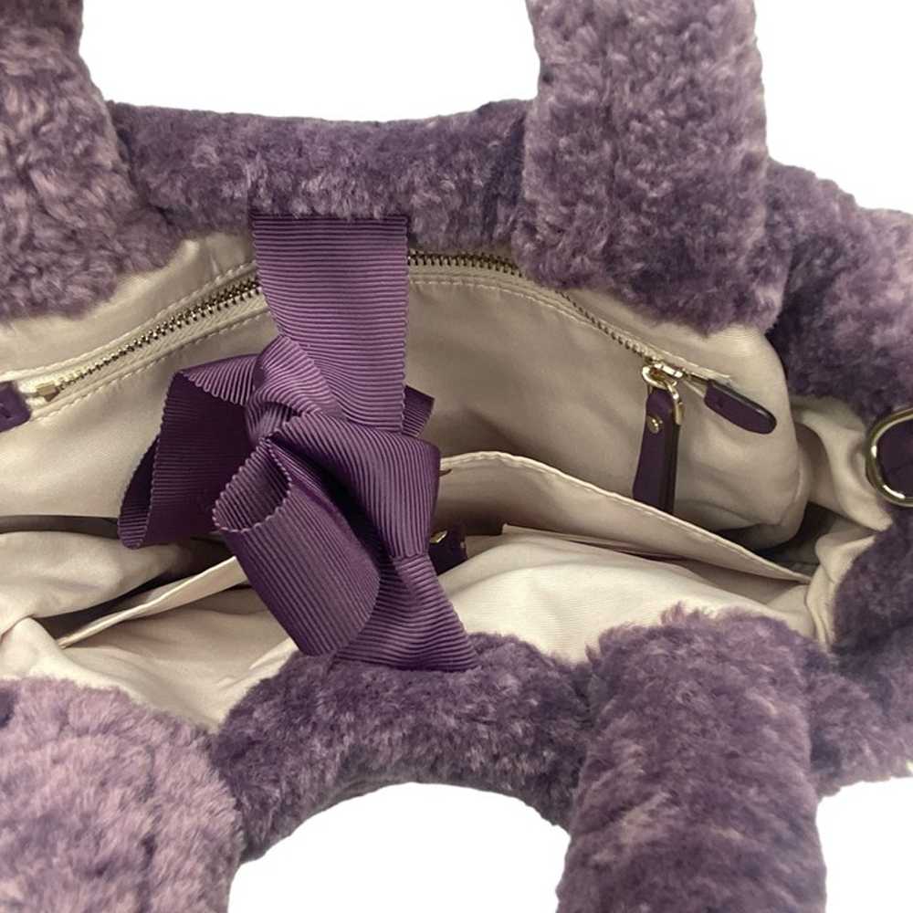 Kate Spade Teddy Plush Shoulder Bag Dark Purple - image 7