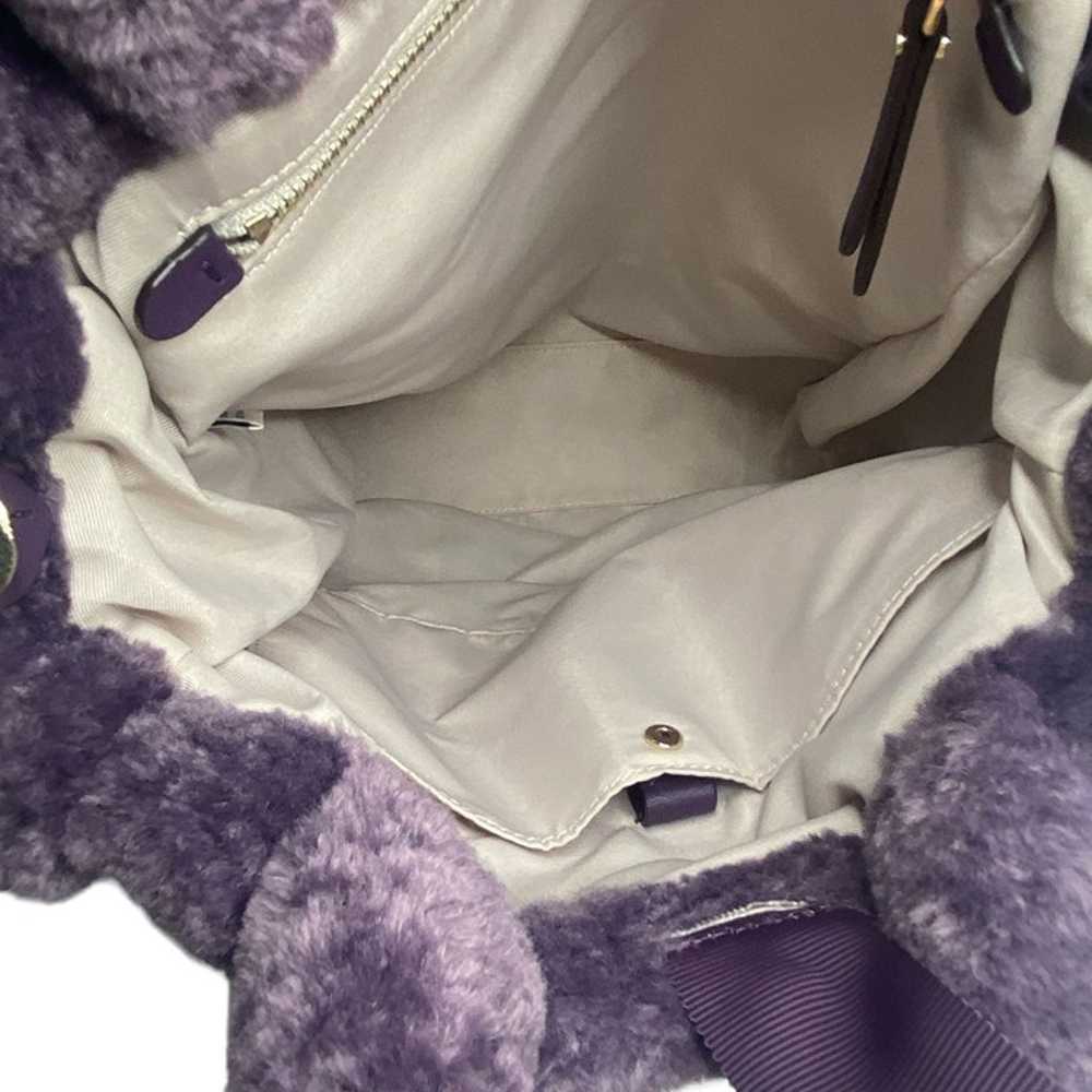 Kate Spade Teddy Plush Shoulder Bag Dark Purple - image 8
