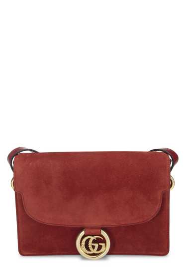 Red Suede GG Ring Shoulder Bag