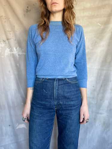70s/80s Blank Blue Sweatshirt - image 1