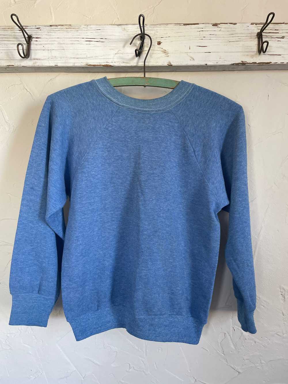 70s/80s Blank Blue Sweatshirt - image 2