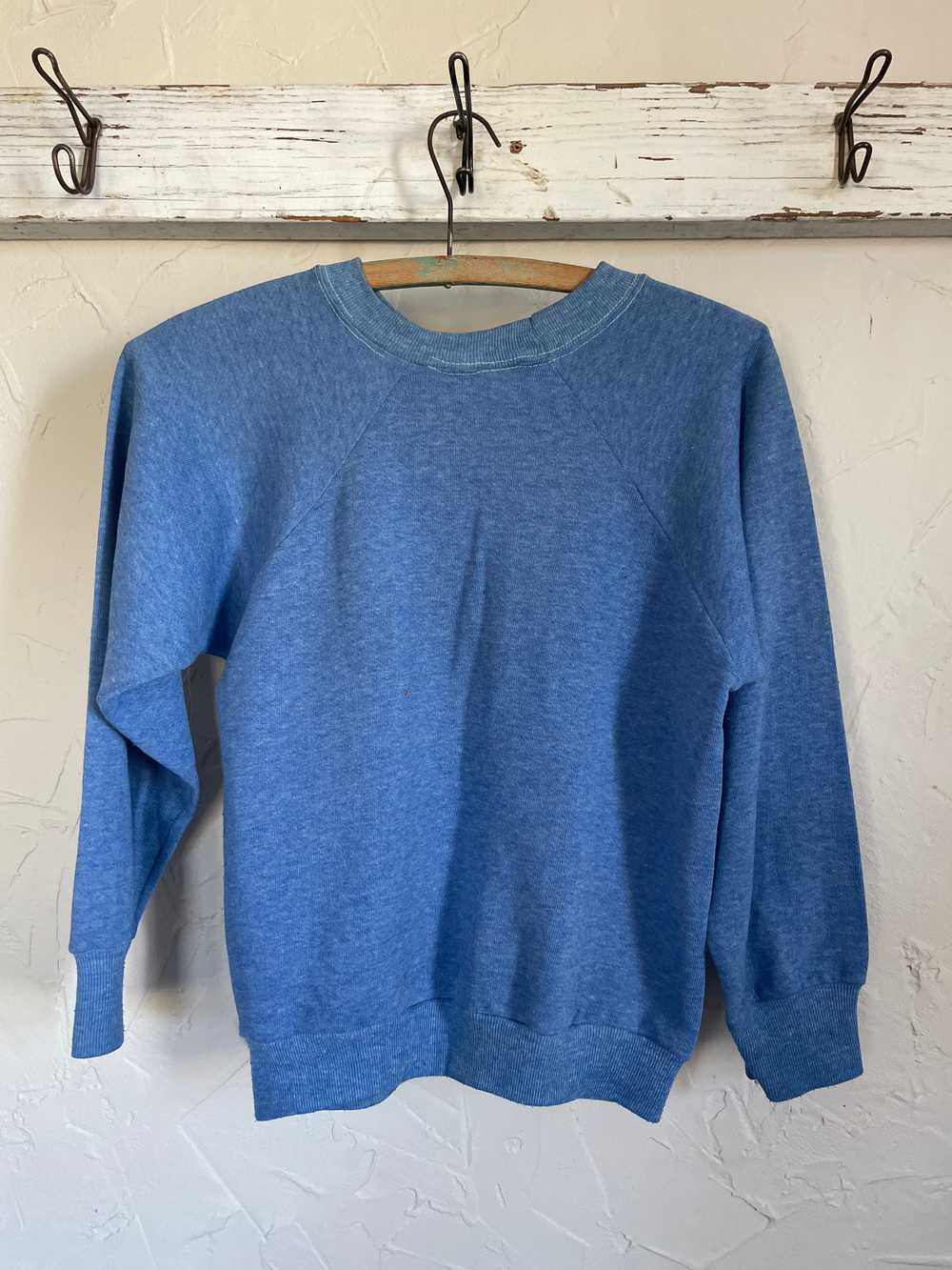 70s/80s Blank Blue Sweatshirt - image 3