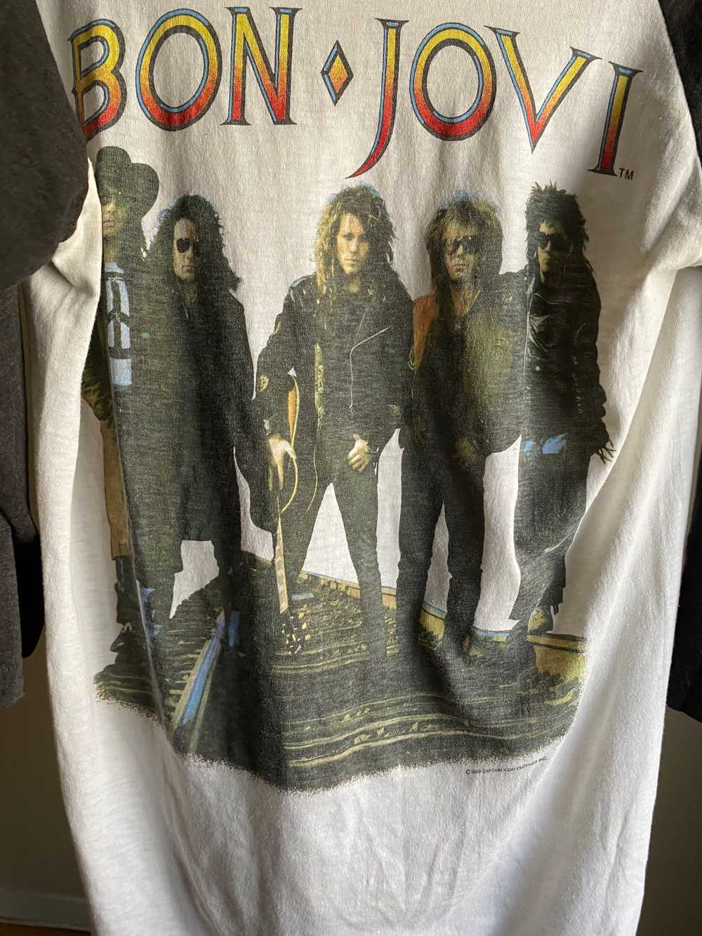 vintage Bon Jovi rock tee / 80s Bon Jovi baseball… - image 6