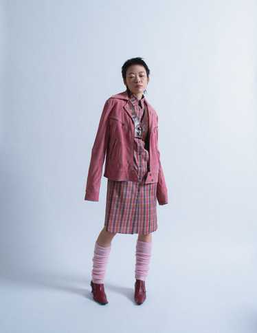 Dolce & Gabbana pink suede moto jacket